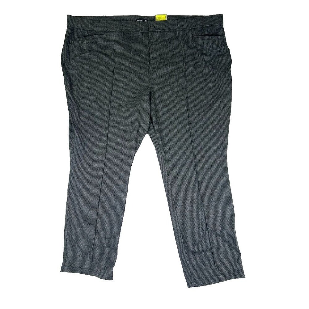 Simply Vera Wang Womens 4X Gray Houndstooth Mid Rise Skinny Pants NEW Stretch
